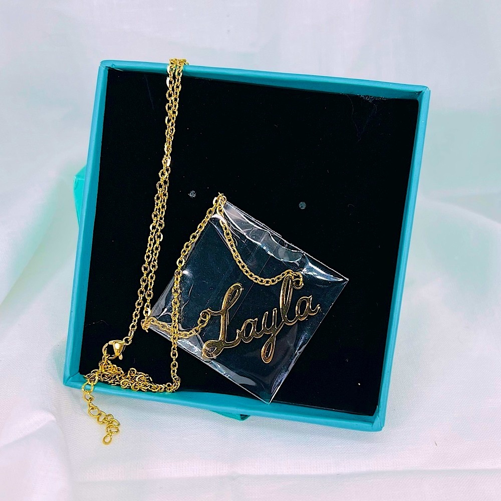 Layla Gold Plated Custom Name Necklace Trendy Viral Popularity Retro Streetwear
